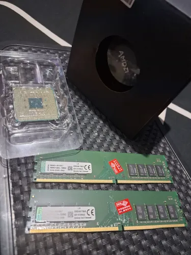 Kit memória 16gb RAM DDR4 (2x8) Kingston + processador Ryzen 3 3200g