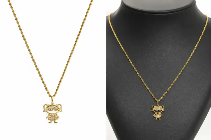 Cordão com pingente ouro 18k