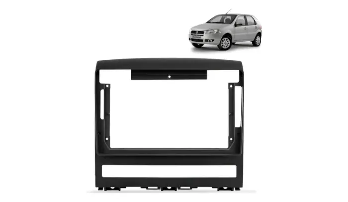 Acabamento Moldura Painel 9 Polegadas Fiat Strada Pálio Siena Idea ano 2005 até 2012 Preto