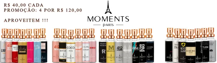 Perfumes femininos e masculinos 15 ml Moments Paris