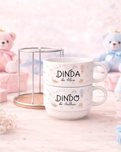 KIT xícara padrinho e madrinha