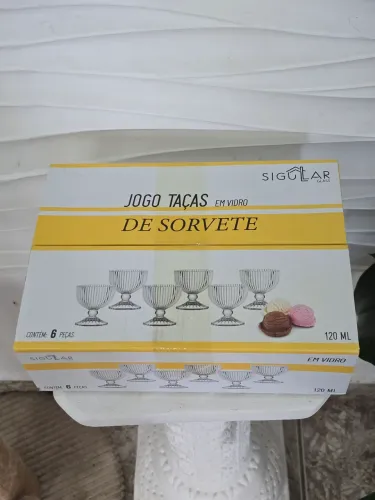 Jogo de Taças de Sorvete de Vidro- NOVO