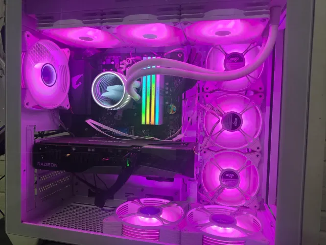 PC Gamer Completo RX 7600 + Ryzen 5 5600 | 32GB RAM | Gabinete Aquário + Monitor 165Hz