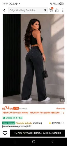 Calça jeans widleg SHEIN