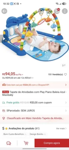 Tapete de atividades musical Azul