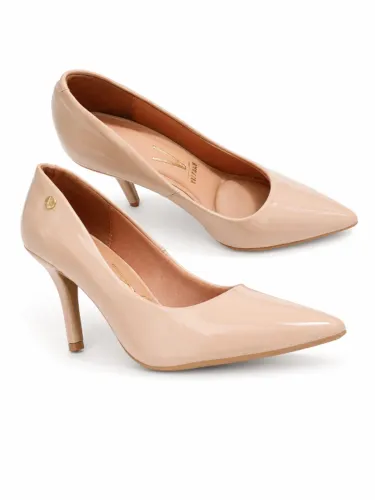 Lindo scarpin feminino bege em verniz premium, número 37. Modelo clássico, elegante e supe
