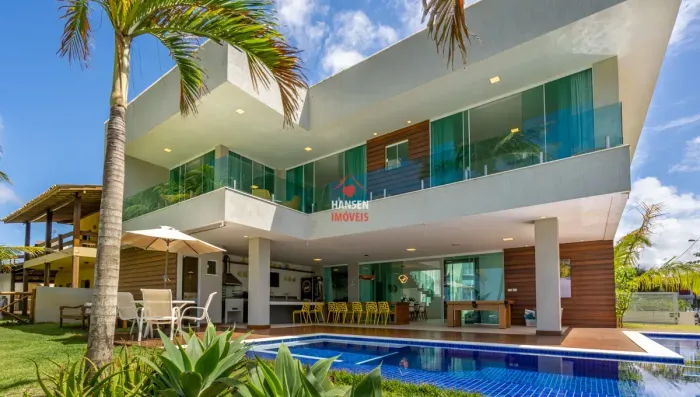 ALUGUEL TEMPORADA CASA DE LUXO DE FRENTE À PRAIA DE GUARAJUBA NO CONDOMINIO PARAÍSO