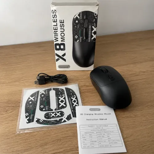 Mouse Gamer Sem Fio Warvank X8 Recarregável USB Tipo C 3200 DPI Novo