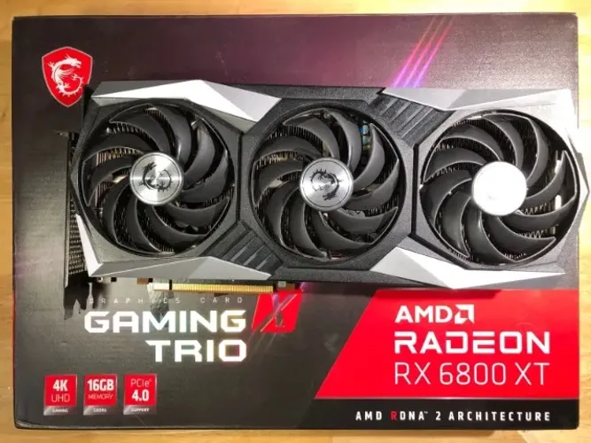 aca de Vídeo Gamer MSI Gaming Trio RX 6800XT 16GB GDDR6 256bits - Placa Top Bruta para 4k