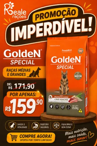 Ração Golden Special Raças Grandes 15kg + entrega grátis