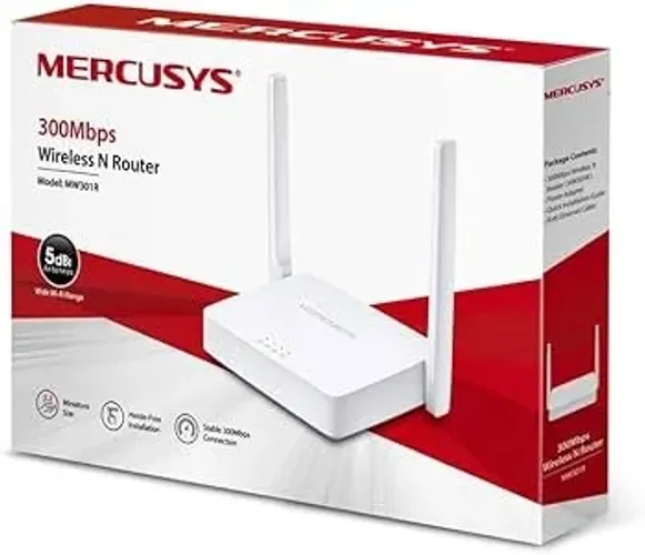 ROTEADOR MERCUSYS 300MBPS, 2 ANTENAS 5 DBI, MODELO MW301R