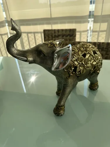 Elefante Indiano Com Manto * Sorte * Grande De  Resina 