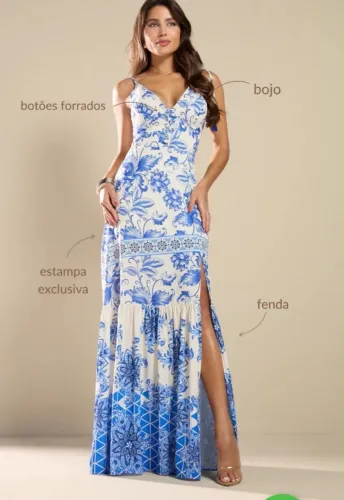 Vestido floral azul, casual elegante, nunca usado 