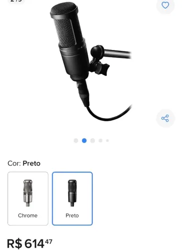 Microfone Condensador Audio-technica At2020,