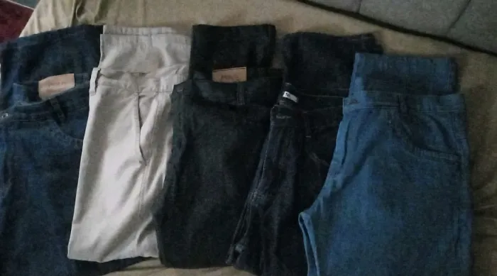 Lote 6 calças jeans usadas masculinas leia descrição