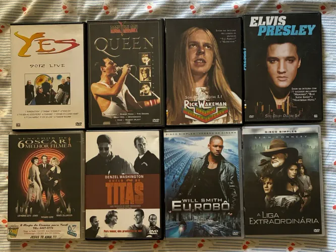 DVDs originais músicas e grandes filmes.