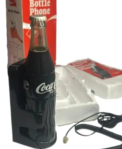 Telefone Da Coca Cola Antigo Anos 80 C/ Fio Preto