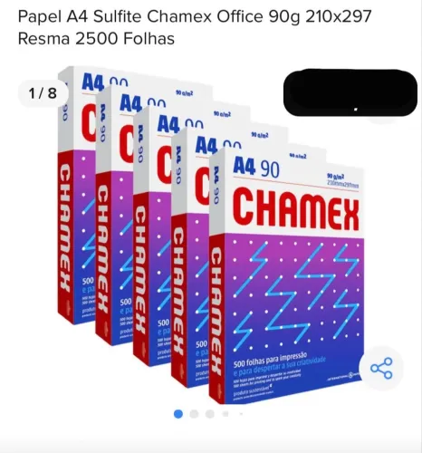 Papel A4 chamex 90g 210x297 resma 2500 folhas.