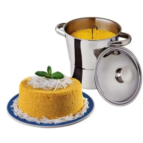 Cuscuzeira Nordestina Inox 2,5l Util Bazar Para Fogão A Gás E Indução Prata/inox
