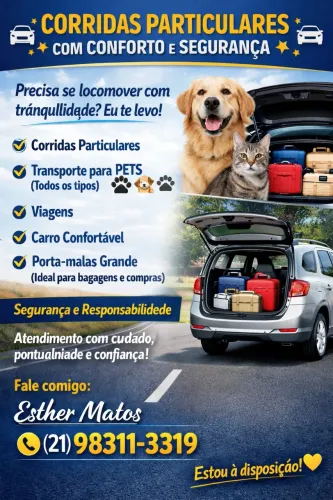 Transporte particular (táxi dog, viagens)