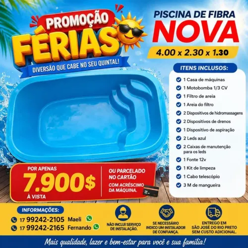 Piscina de fibra 4 X 2.30