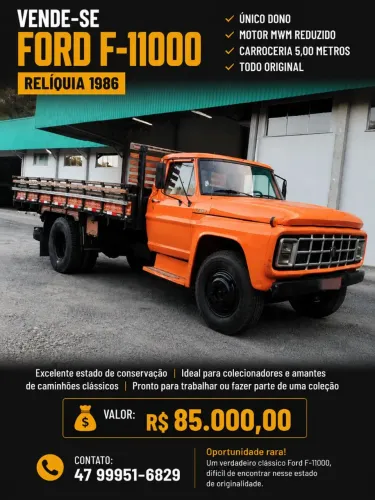 Ford  11000 Relíquia Único Dono!!!