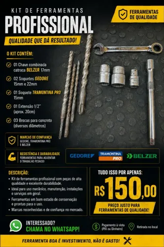 Kit de ferramentas profissional
