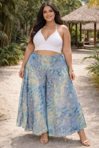OFERTA CALÇA SEDA PANTALONA 3D INDIANA