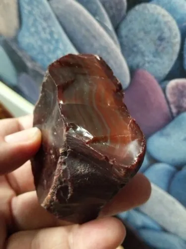 Arte em pedra natural Ágata Cornalina 194g