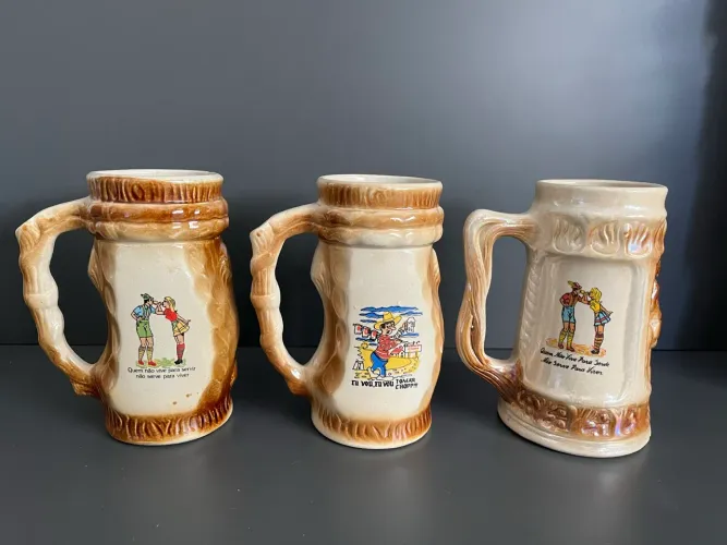 Canecos de chopp decorativos - 3 unidades 