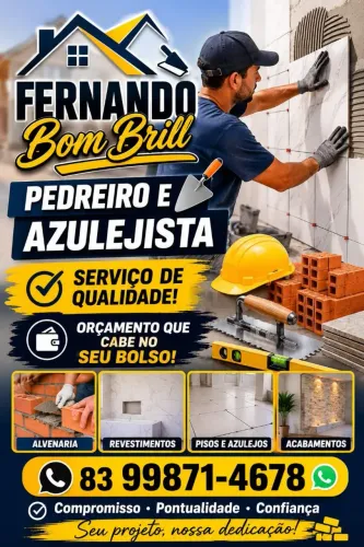 Serviços de pedreiro, pintura e hidráulica 