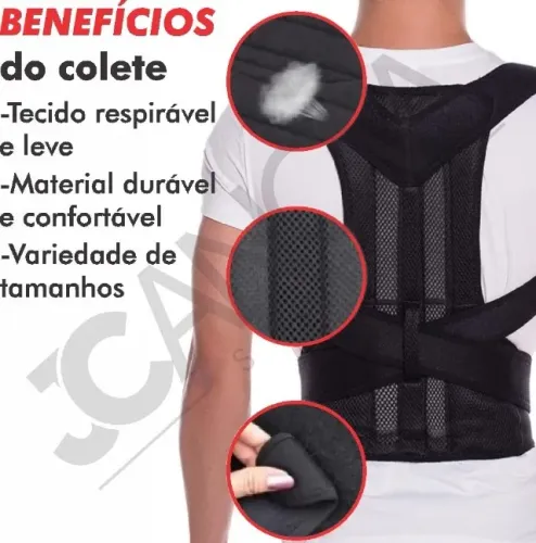 Colete Corretor Postura Unissex - Ajustável para Uso Diário