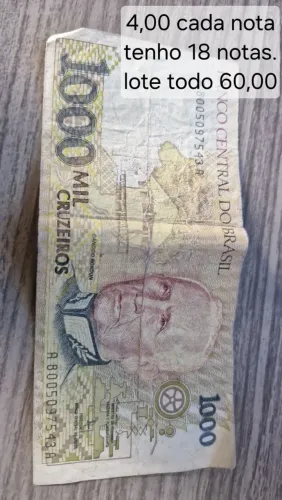 Vendo notas antigas. Diversas notas. Vendo individualmente ou o lote todo.
