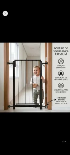 Grade de proteção crianças e pets preta