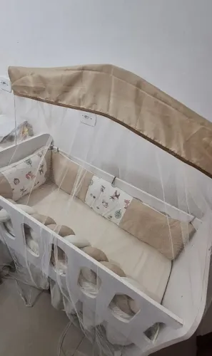 Kit protetor mini berço e almofada amamentação