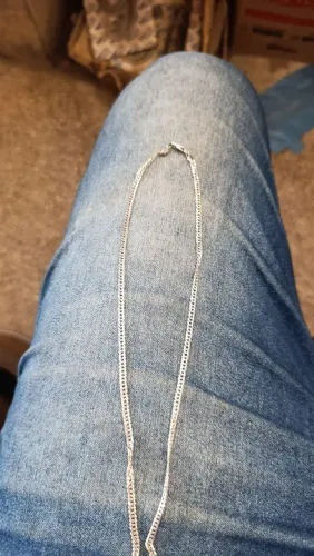 Corrente prata elo dublou 60 cm 3mm