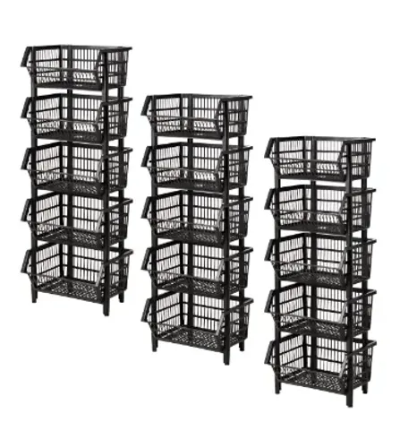 Kit 13 Cestos Expositores Organizadores Médio 44cm Nº02 Preto 