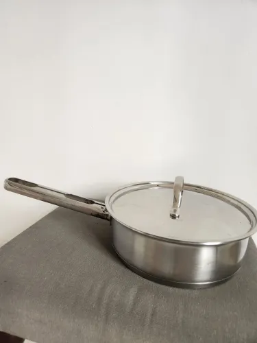 Frigideira Alta Tramontina Inox 20cm 18/10 com Tampa - Fundo Duplo