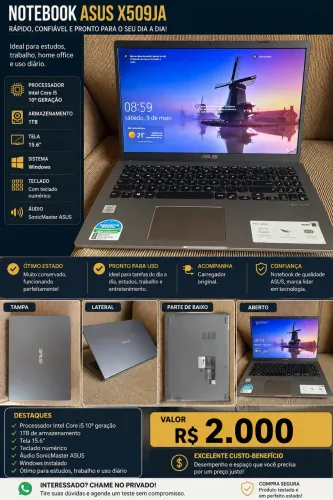 Notebook ASUS X509JA i5