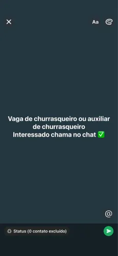 Churrasqueiro/auxiliar de churrasqueiro