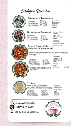 Fazemos entregas, doces finos