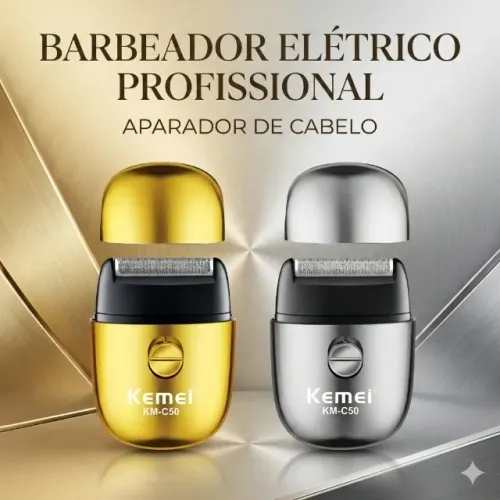 Barbeador Elétrico KM-C50 - Corte de Barba com Precisão e Facilidade de Uso