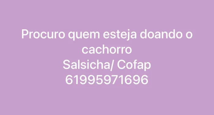 PROCURO QUEM ESTEJE DOANDO COFAP