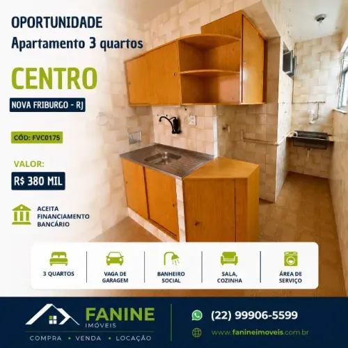Vendo este excelente apto de 3 quartos, no vila amélia, Nova Friburgo RJ. 1 andar