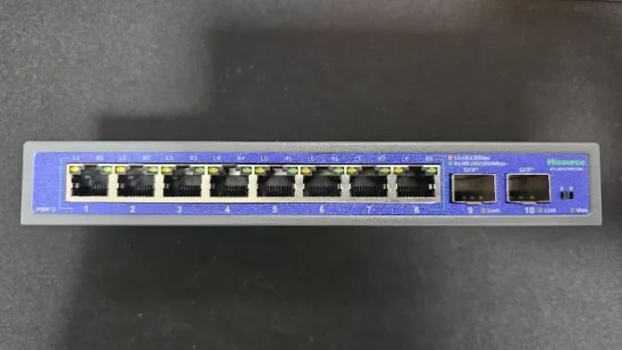 Switch de Rede HiSource Hi-K0802WS 10 Portas 8x 2.5GbE + 2x 10G SFP+ 80 Gbps