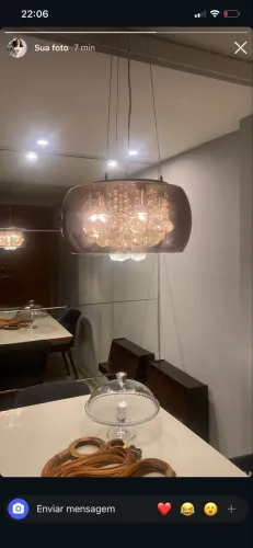Lustre Pendente com cristais 