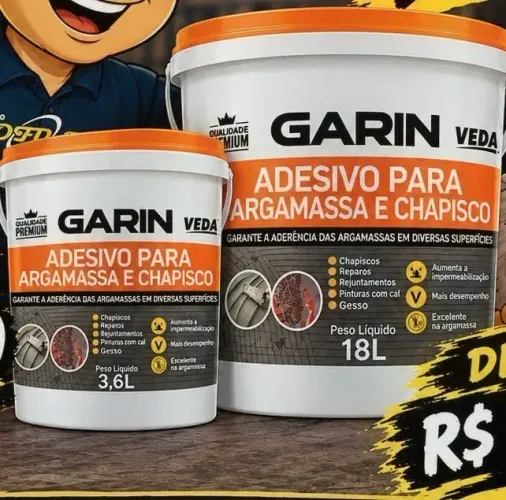 Adesivo para argamassa e chapisco da garin