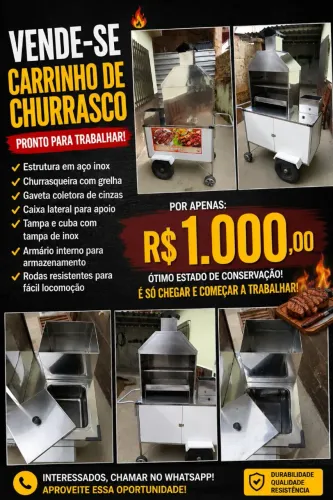 Vende-se carrinho para churrasquinho em bom estado de conservação 