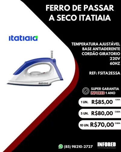 Ferro de passar a seco 220v Itatiaia