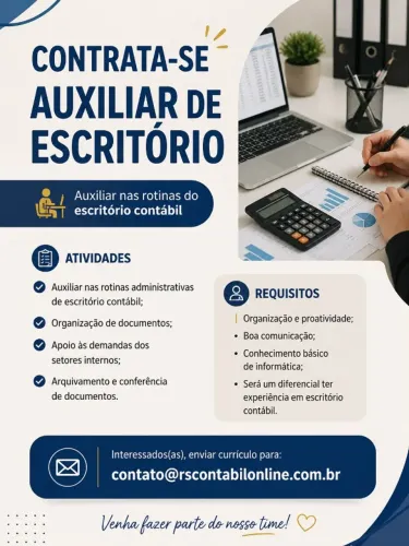 Contrata-se Auxiliar de Escritório